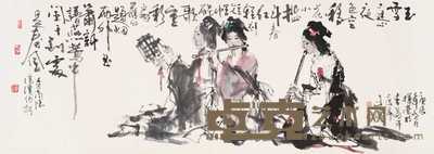 陈政明 2000年作 人物册页 册页（五开选一） 45×127cm×5